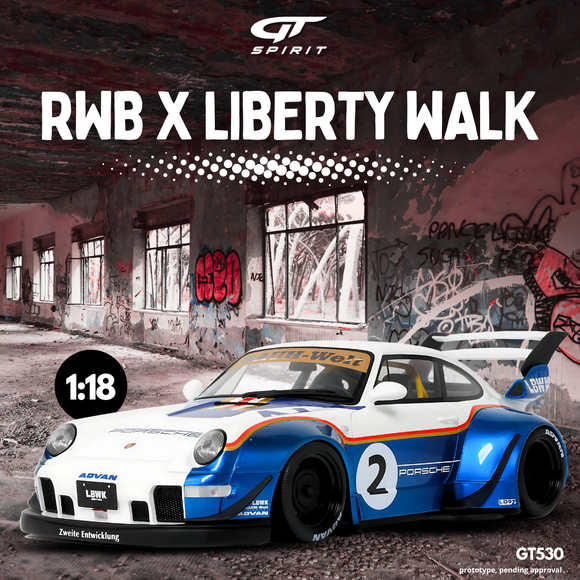 [ Pré-commande ] Porsche RWB X Liberty Walk White 1/18 GT SPIRIT GT530