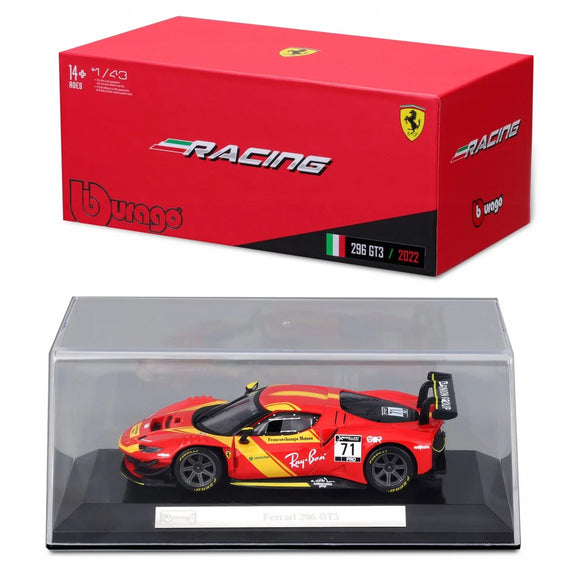 Ferrari 296 GT3 3.0L Twin Turbo V6 #71 Racing 2022 1/43 BBURAGO 18-36313